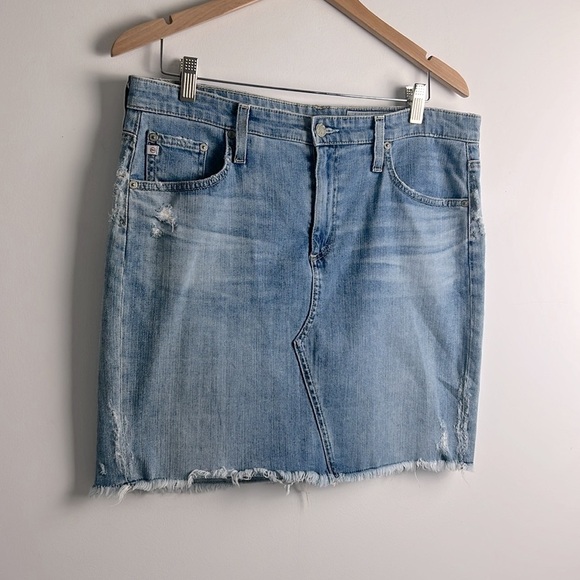 AG Adriano Goldschmied AG-ED Denim Erin Denim Pencil Skirt Light Wash Size 32 - Picture 3 of 12